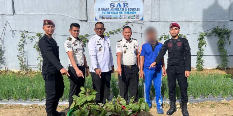 Ramadan Produktif, Kepala Rutan Takengon Dan WBP Panen Raya Bayam Merah