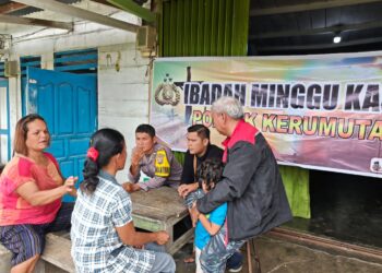 Polsek Kerumutan Gelar Minggu Kasih, Sampaikan Pesan Toleransi kepada Jemaat Katolik