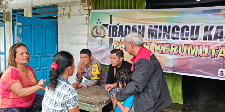 Polsek Kerumutan Gelar Minggu Kasih, Sampaikan Pesan Toleransi kepada Jemaat Katolik