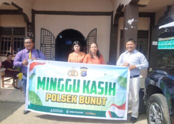 Polsek Bunut Gelar Ibadah Minggu Kasih di GPDI Desa Merbau