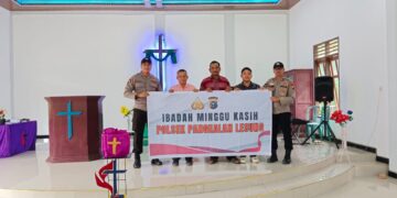 Polsek Pangkalan Lesung Gelar Minggu Kasih di Gereja Methodist, Sampaikan Pesan Kamtibmas