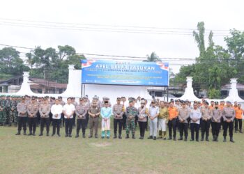 Polres Kampar Laksanakan Apel Gelar Pasukan Operasi Keselamatan Lancang Kuning 2026