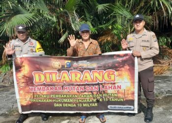 Polsek Kuala Kampar Sosialisasikan Maklumat Kapolda Riau, Warga Diajak Cegah Karhutla