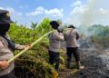 Hari Kelima Pendinginan, Tim Karhutla Kuala Kampar Padamkan Hotspot di Sungai Upih