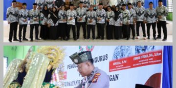 Wakili Kapolsek Bunut, Bhabinkamtibmas Hadiri Pengukuhan PGRI Bandar Petalangan