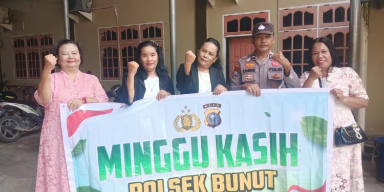 Polsek Bunut Gelar Minggu Kasih, Ajak Jemaat Jaga Kamtibmas dan Tangkal Hoaks
