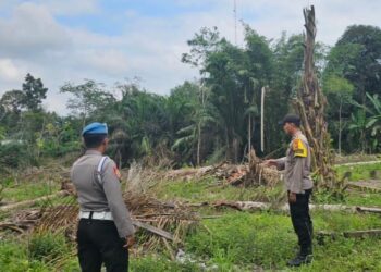 Polsek Pangkalan Kuras Intensifkan Patroli Karhutla di Sorek Satu, Cegah Kebakaran Hutan dan Lahan