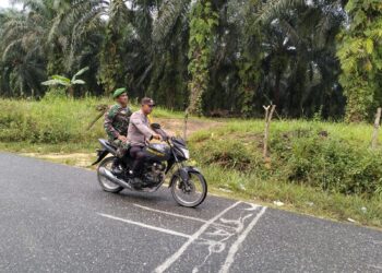 Polsek Langgam Perkuat Sinergi TNI–Polri Lewat Silaturahmi dengan Koramil 09/Langgam