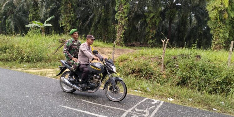Polsek Langgam Perkuat Sinergi TNI–Polri Lewat Silaturahmi dengan Koramil 09/Langgam