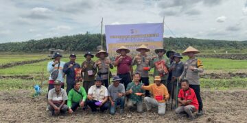 Polisi dan Petani Tanam Jagung Serentak di Betung, Dukung Program Ketahanan Pangan Nasional
