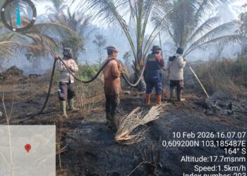 Tim Karhutla Lakukan Pendinginan Enam Titik Hotspot di Kuala Kampar