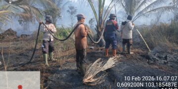 Tim Karhutla Lakukan Pendinginan Enam Titik Hotspot di Kuala Kampar