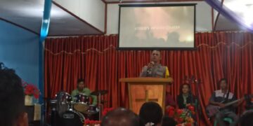 Polisi Gelar Ibadah Minggu Kasih di HKI Tambak Pelalawan, Situasi Aman dan Kondusif