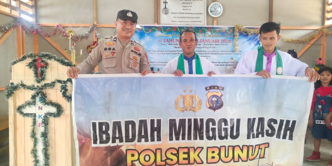 Polsek Bunut Gelar Ibadah Minggu Kasih, Jemaat dan Polisi Bersinergi Jaga Kamtibmas