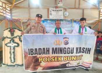Polsek Bunut Gelar Ibadah Minggu Kasih, Jemaat dan Polisi Bersinergi Jaga Kamtibmas