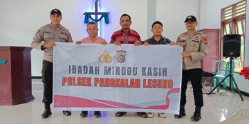 Polsek Pangkalan Lesung Gelar Minggu Kasih, Jemaat Gereja dan Polisi Bersinergi Jaga Kamtibmas