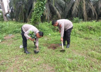 Polsek Ukui Tanam Pohon Dukung Program Green Policing 2026