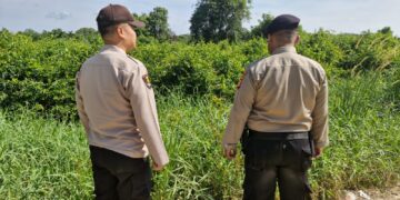Polsek Pangkalan Kerinci Patroli Daerah Rawan Karhutla, Sosialisasikan Maklumat Kapolda Riau