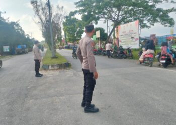 Polsek Bunut Amankan Pasar Tumpah, Keamanan dan Ketertiban Terjaga Selama Ramadhan
