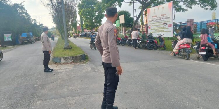 Polsek Bunut Amankan Pasar Tumpah, Keamanan dan Ketertiban Terjaga Selama Ramadhan