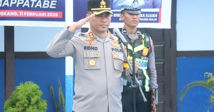 Pimpin Apel Dan Sosialisasi Polantas “MAPPATABE” Kapolres Wajo, Sampaikan Hal Ini