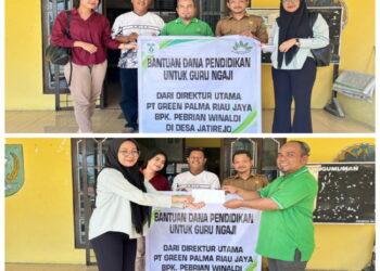Aksi Nyata Direktur Utama PT Gren Palma Riau Jaya Salurkan Bantuan untuk 10 Guru Ngaji di Desa Jatirejo