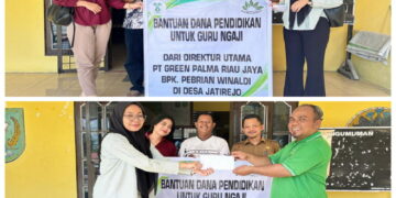 Aksi Nyata Direktur Utama PT Gren Palma Riau Jaya Salurkan Bantuan untuk 10 Guru Ngaji di Desa Jatirejo