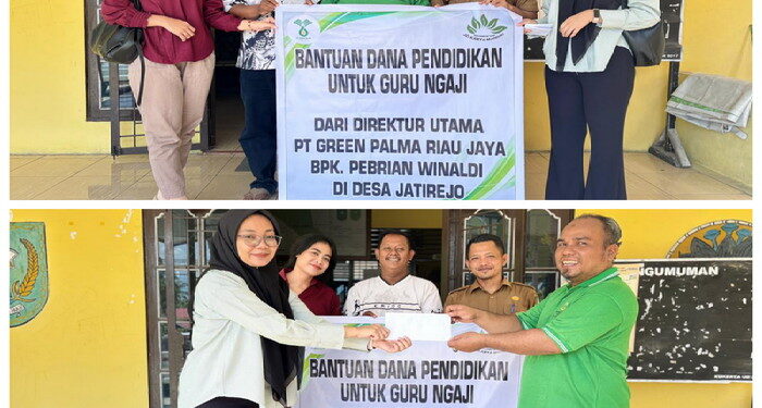 Aksi Nyata Direktur Utama PT Gren Palma Riau Jaya Salurkan Bantuan untuk 10 Guru Ngaji di Desa Jatirejo