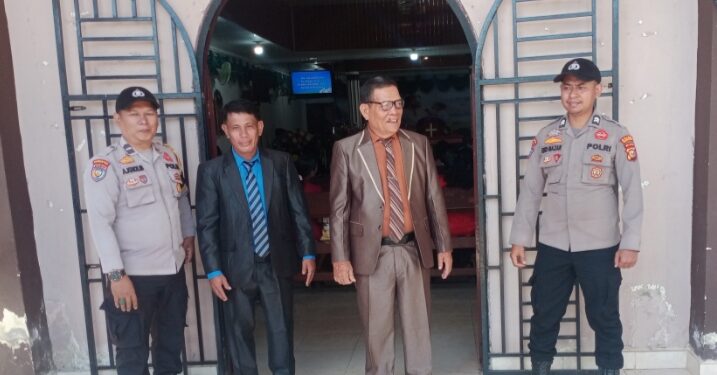 Polsek Ukui Laksanakan Patroli Pengamanan Ibadah Gereja, Ciptakan Situasi Aman dan Kondusif