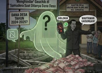 Geuchik Krueng Baro Blang Mee Diduga Blokir Akses Jurnalis Dan Tuding Wartawan Gadungan : Upaya “Cuci Tangan” Isu Dana Desa