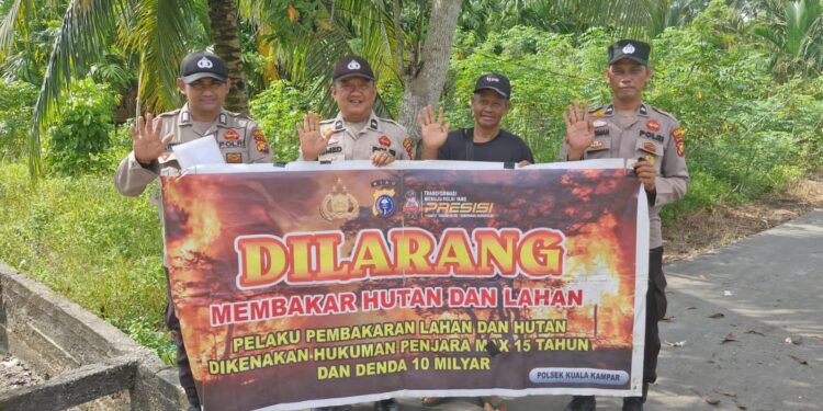 Jelang Musim Rawan, Polsek Kuala Kampar Ajak Warga Jaga Lahan dari Kebakaran