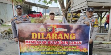 Polsek Pangkalan Kuras Edukasi Warga Cegah Karhutla di Sorek Satu