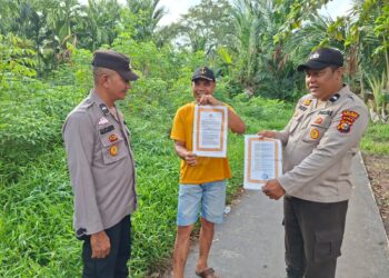 Polsek Kuala Kampar Sosialisasikan Maklumat Kapolda Riau tentang Larangan Karhutla