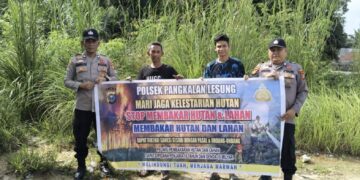Polsek Pangkalan Lesung Patroli Karhutla dan Sosialisasi Larangan Bakar Lahan