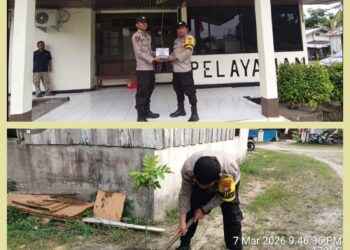 Polres Pelalawan Bagikan Bibit Pohon Buah untuk Personel yang Berulang Tahun