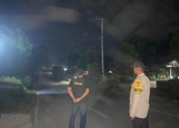 Polsek Kerumutan Gelar Patroli Subuh, Antisipasi Balap Liar dan Tawuran Remaja