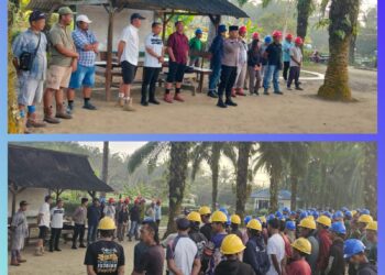 Bhabinkamtibmas dan Kades Angkasa Sosialisasikan Bahaya Narkoba kepada Karyawan PT Serikat Putra