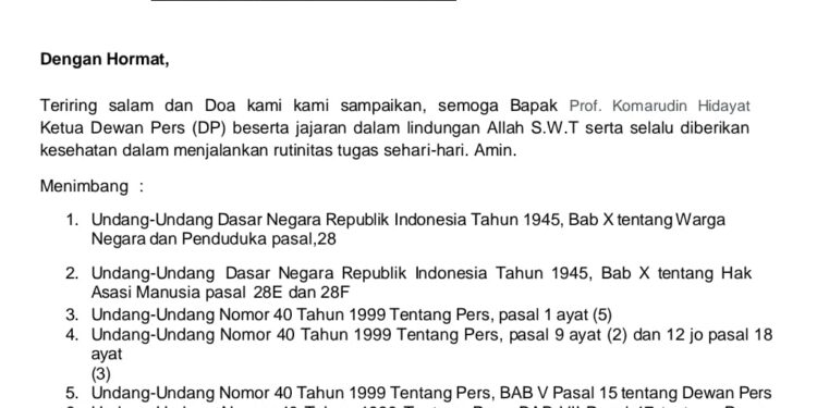 DPP AMI Resmi Laporkan 7 Media Online Ke Dewan Pers