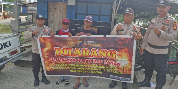 Polsek Kuala Kampar Sosialisasikan Maklumat Kapolda Riau untuk Cegah Karhutla