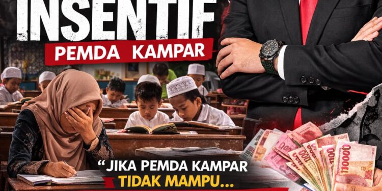 Direktur Utama PT Gren Palma Riau Jaya dan Ketua Elang 3 Hambalang Riau Pebriyan Winaldi ” Janji Akan Mensejahterakan Guru MDTA di Kabupaten Kampar “