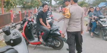 Polsek Bunut Amankan Pasar Tumpah Selama Bulan Suci Ramadhan