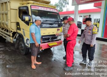 Polres Kuansing Lakukan Pengawasan Pendistribusian BBM di Sejumlah SPBU