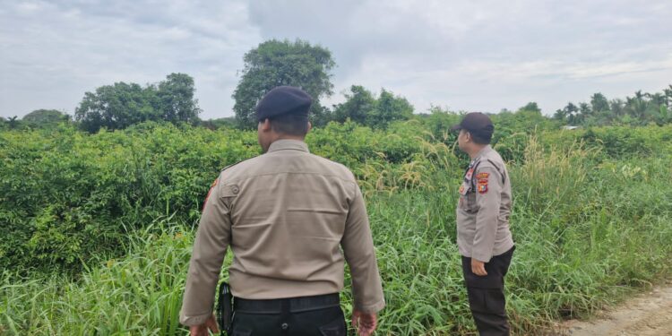 Polsek Pangkalan Kerinci Patroli Daerah Rawan Karhutla dan Sosialisasikan Larangan Membakar Lahan