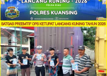 Satgas Preemtif Polres Kuansing Sosialisasikan Keselamatan Berlalu Lintas dalam Ops Ketupat LK 2026
