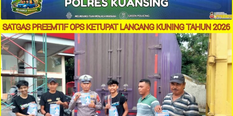 Satgas Preemtif Polres Kuansing Sosialisasikan Keselamatan Berlalu Lintas dalam Ops Ketupat LK 2026