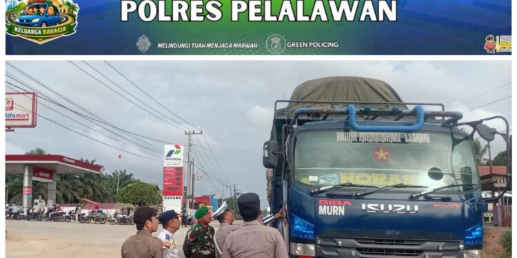 Pos Pam Ukui Sosialisasikan Pembatasan Operasional Angkutan Barang di Jalintim