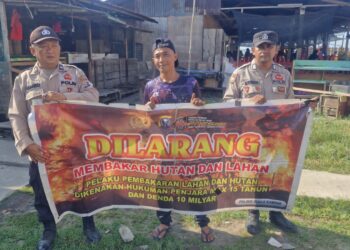 Polsek Kuala Kampar Sosialisasikan Maklumat Kapolda Riau Cegah Karhutla