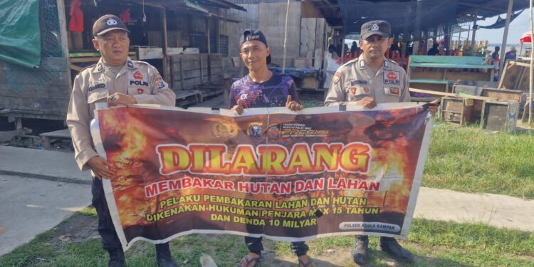 Polsek Kuala Kampar Sosialisasikan Maklumat Kapolda Riau Cegah Karhutla