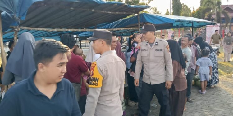Polsek Bunut Amankan Pasar Tumpah Ramadan, Warga Merasa Lebih Nyaman