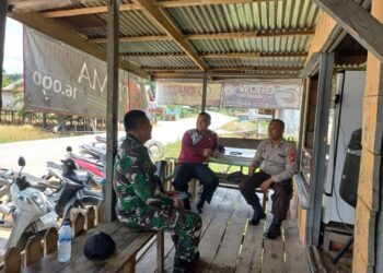 Polsek Langgam Perkuat Sinergi dengan TNI, Jaga Kamtibmas Tetap Kondusif